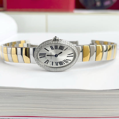 Baignoire 23mm Two-Tone Yellow Gold Double Row Diamond Bezel