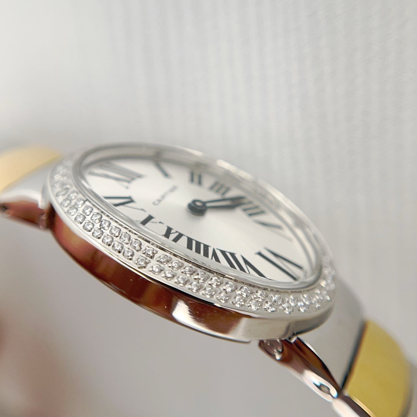 Baignoire 23mm Two-Tone Yellow Gold Double Row Diamond Bezel