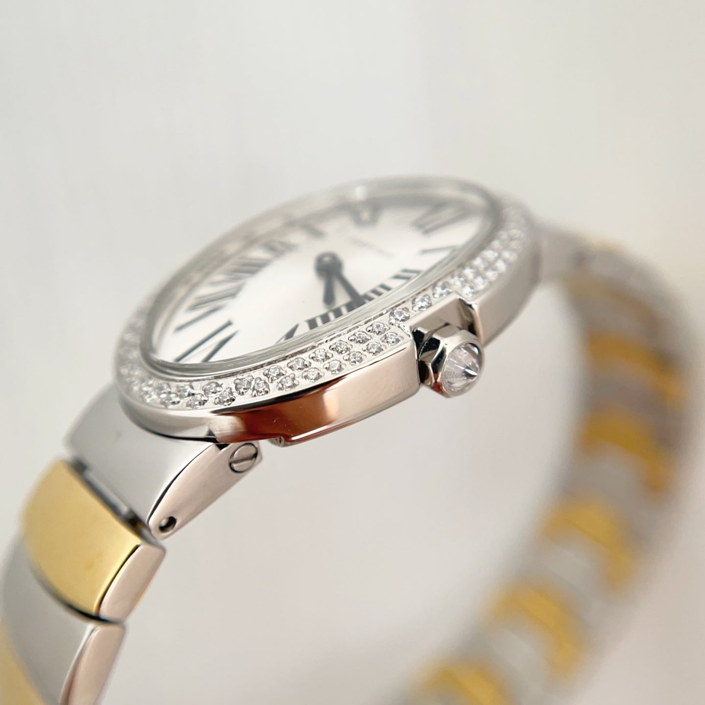 Baignoire 23mm Two-Tone Yellow Gold Double Row Diamond Bezel
