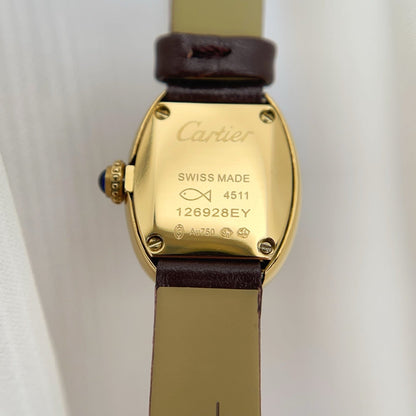 Baignoire Gold Case Burgundy Leather Burgundy Dial