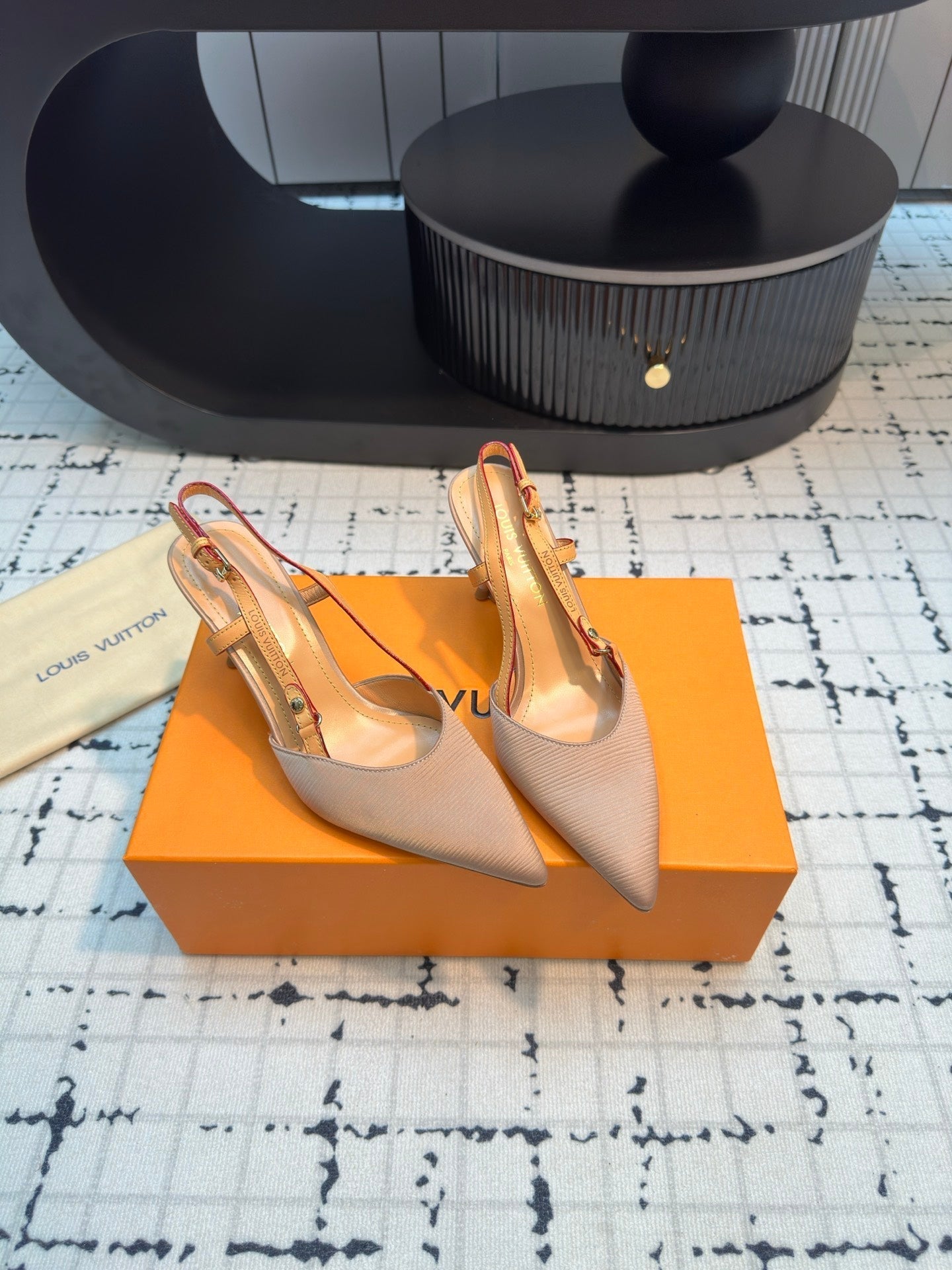 LV Blossom Slingback Pump 95mm Pastel Light Pink Lambskin