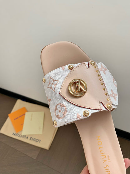 LV Mule plate LV Frame Beige Leather 218901