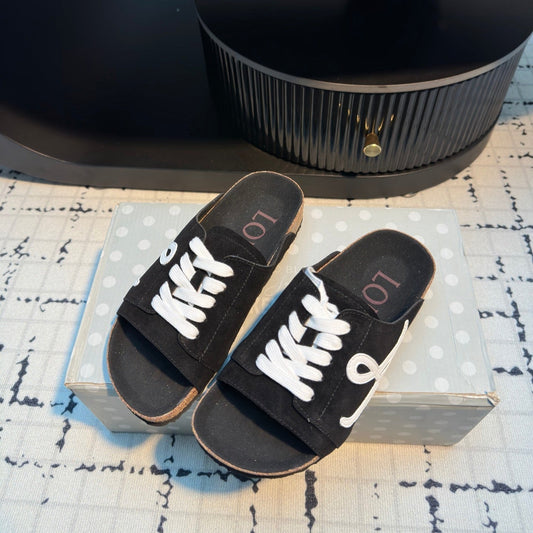 Loewe x Birkenstock Slide Black Cowhide Suede 316914