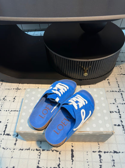 Loewe x Birkenstock Slide Blue Cowhide Suede