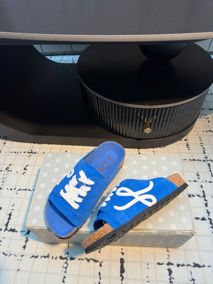 Loewe x Birkenstock Slide Blue Cowhide Suede