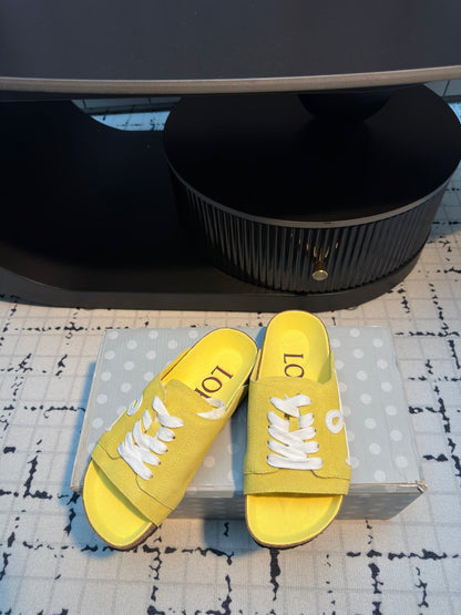 Loewe x Birkenstock Slide Yellow Cowhide Suede