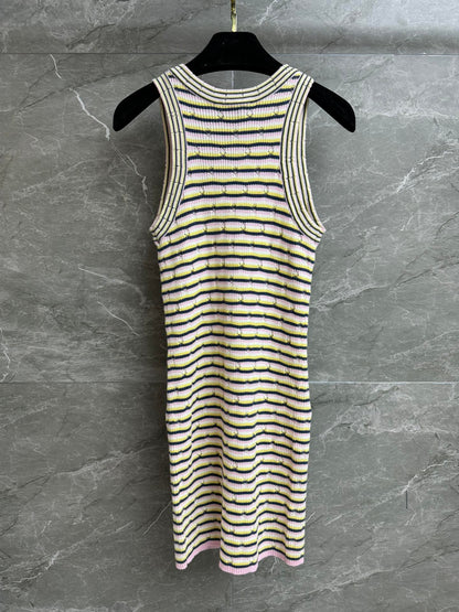 CC 2025 Dress  Pink Yellow mix Black Tencel