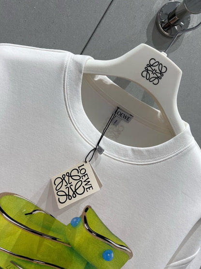 Loewe 25 T-shirt White mix Green Cotton 210229