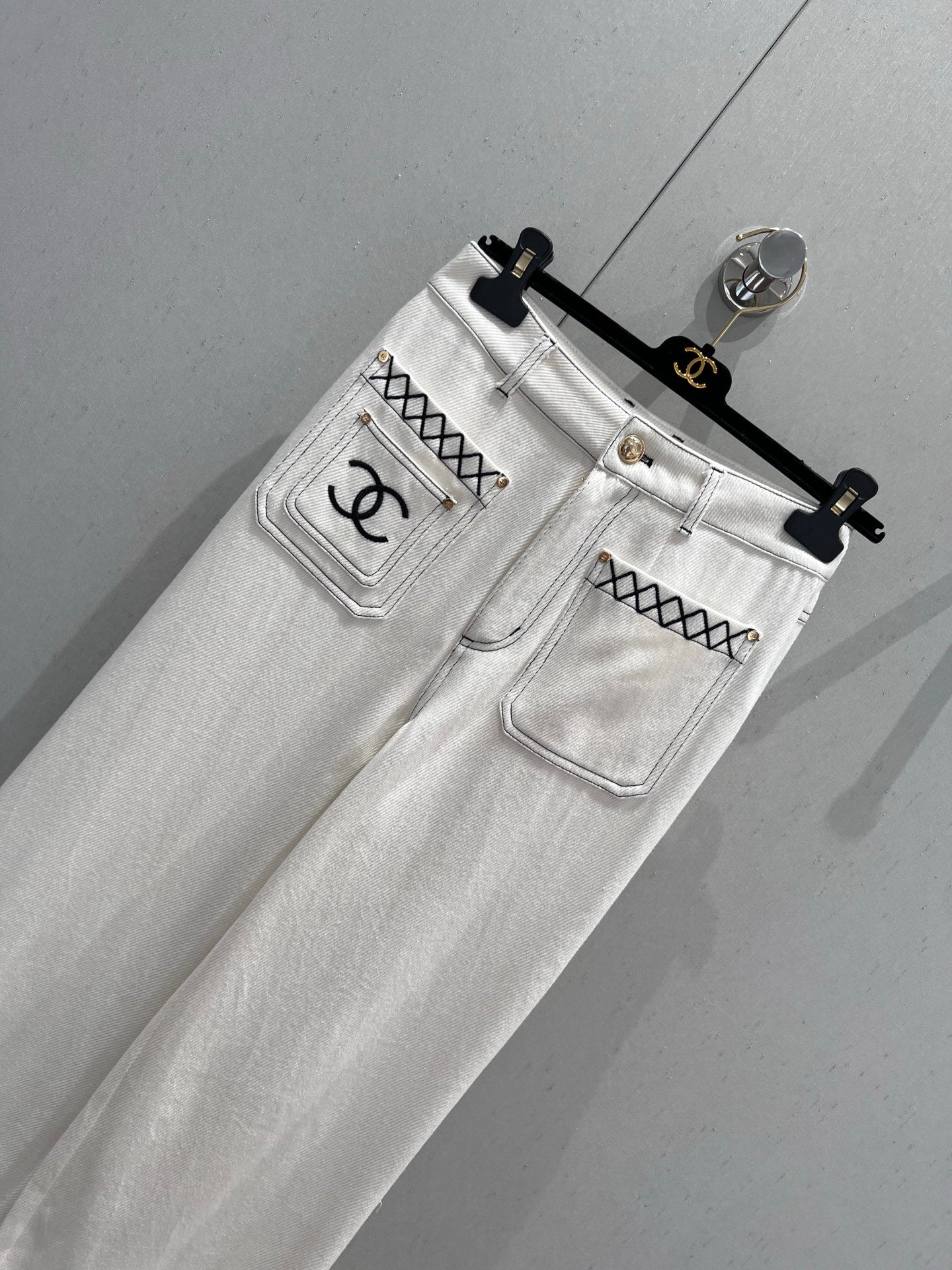 CC 25 Straight Jeans White Cotton