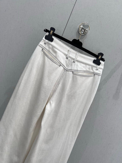 CC 25 Straight Jeans White Cotton
