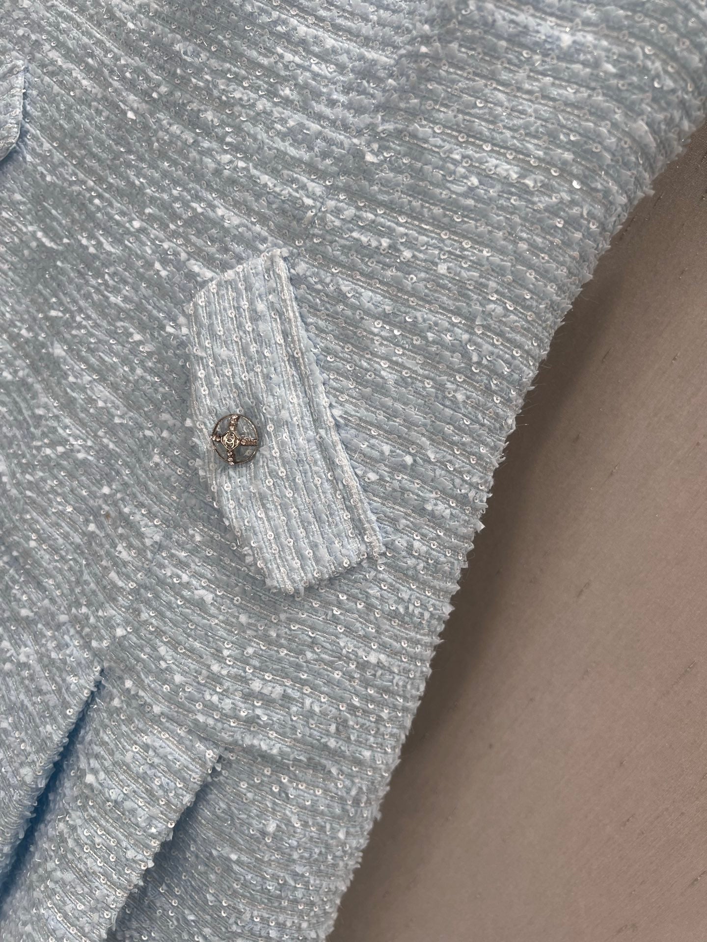 CC 25 Tweed Dress Blue Woven Fabric