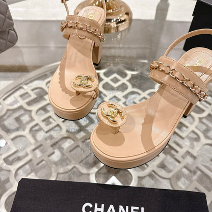 CC 25 Sandal Platform Heels Nude Lambskin 268973