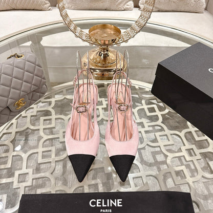 CC 25 Slingback Heel Pink Pastel Silk and Sheepskin 268922