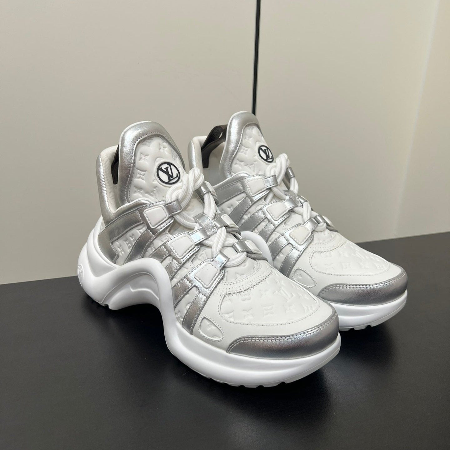 LV Archlight Sneaker 50mm White Mix Silver Monogram Cowhide