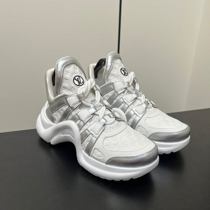 LV Archlight Sneaker 50mm White Mix Silver Monogram Cowhide