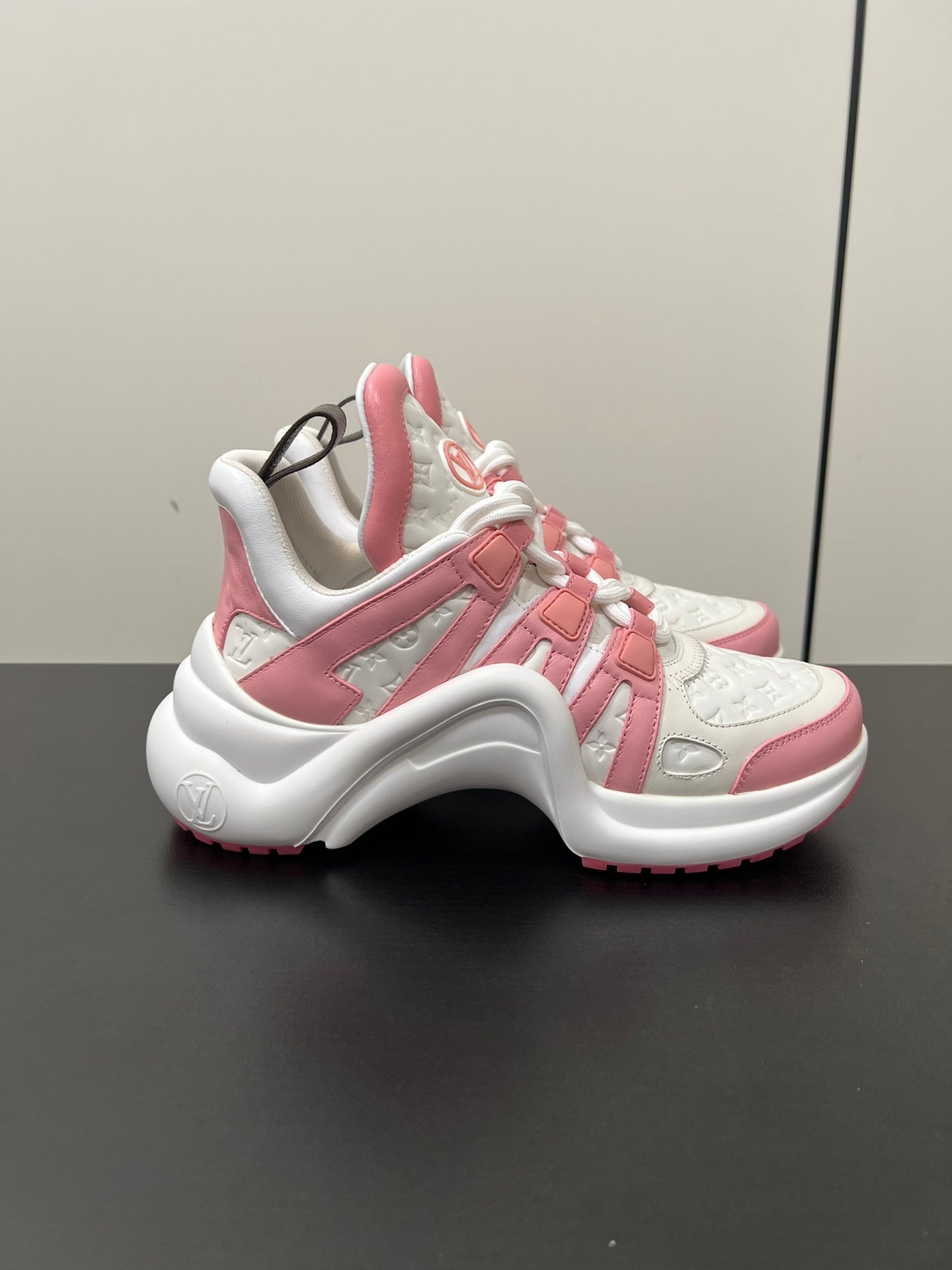 LV Archlight Sneaker 50mm White Mix Pink Monogram Cowhide