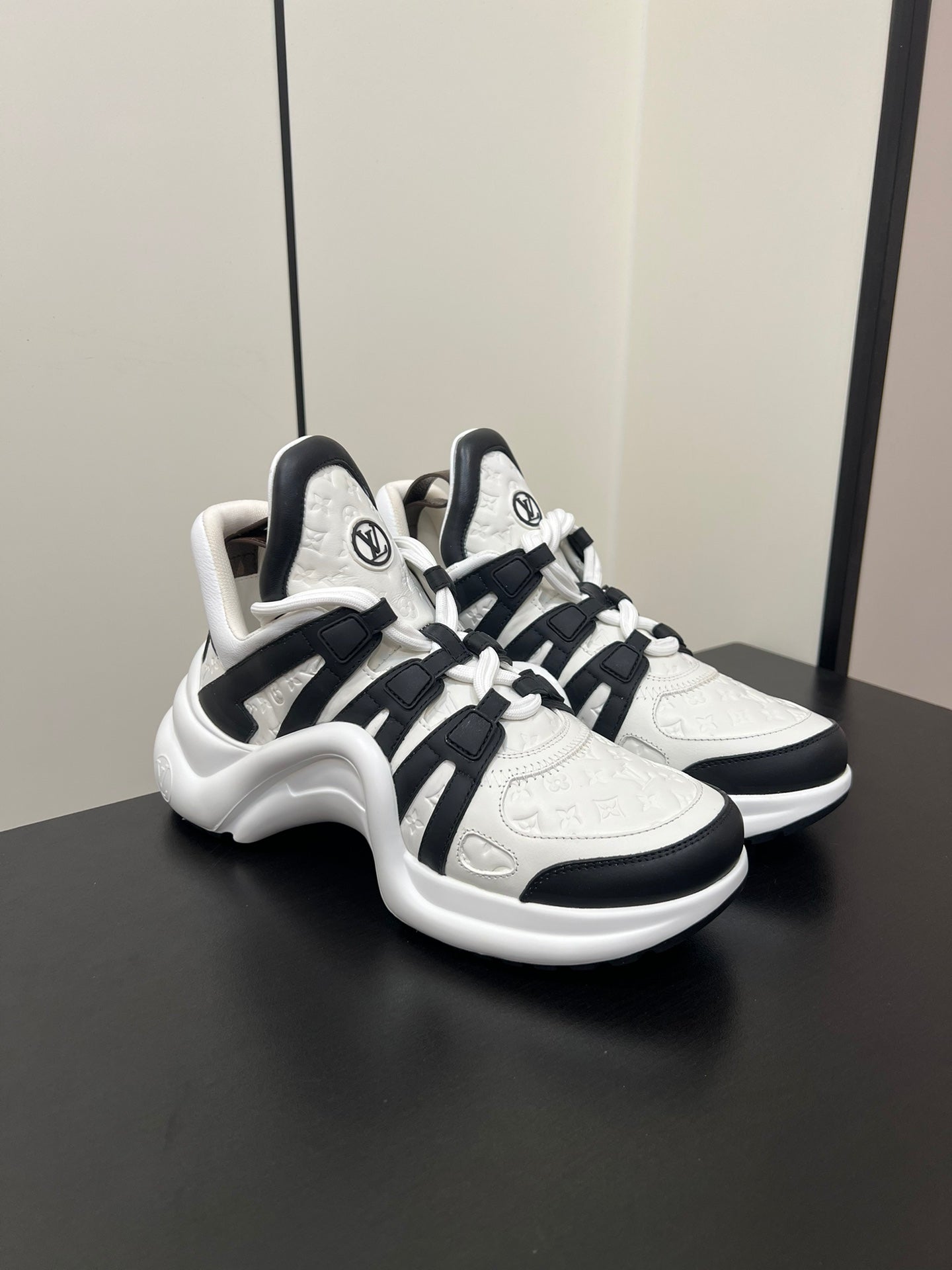 LV Archlight Sneaker 50mm White Mix Black Monogram Cowhide