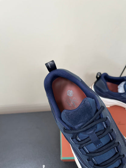 LP Cairn Walk Sneaker Navy Blue Calfskin and Fabric 210916