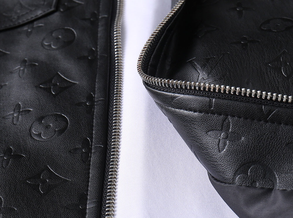 LV SHIRT JACKET IN BLACK MONOGRAM EMBOSSED CALFSKIN 238993