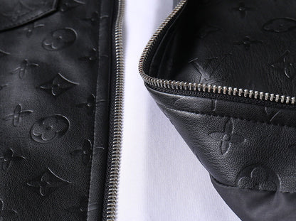 LV SHIRT JACKET IN BLACK MONOGRAM EMBOSSED CALFSKIN 238993