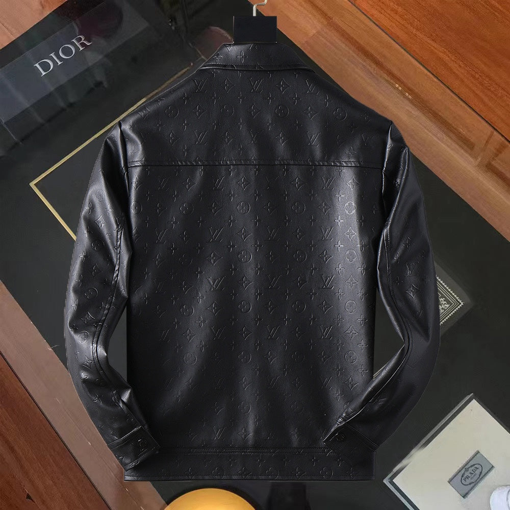 LV SHIRT JACKET IN BLACK MONOGRAM EMBOSSED CALFSKIN 238993