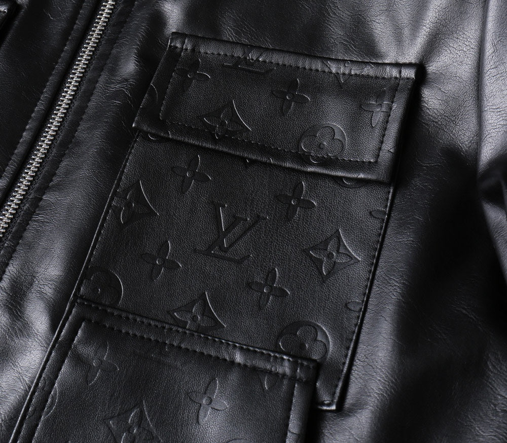 LV BLACK LAMBSKIN SHIRT JACKET 238998