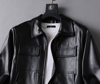 LV BLACK LAMBSKIN SHIRT JACKET 238998