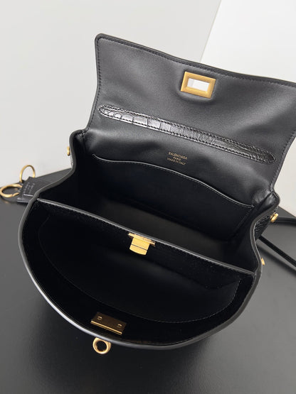 Balenciaga Rodeo 22 bag black crocodile skin