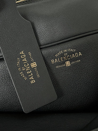 Balenciaga Carrie bowling ball bag black lambskin