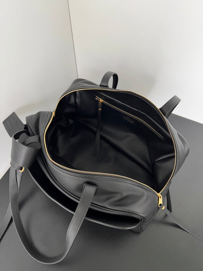 Balenciaga Carrie bowling ball bag black lambskin