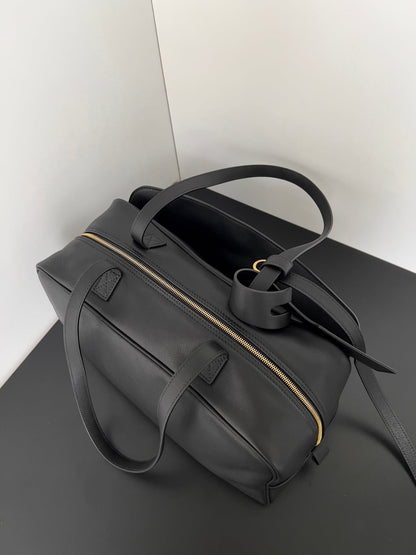 Balenciaga Carrie bowling ball bag black lambskin