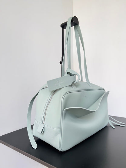 Balenciaga Carrie bowling ball bag pastel mint green lambskin