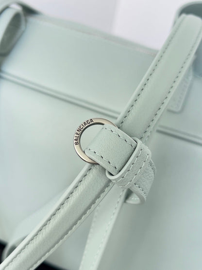 Balenciaga Carrie bowling ball bag pastel mint green lambskin