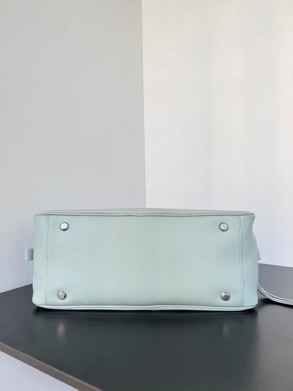 Balenciaga Carrie bowling ball bag pastel mint green lambskin