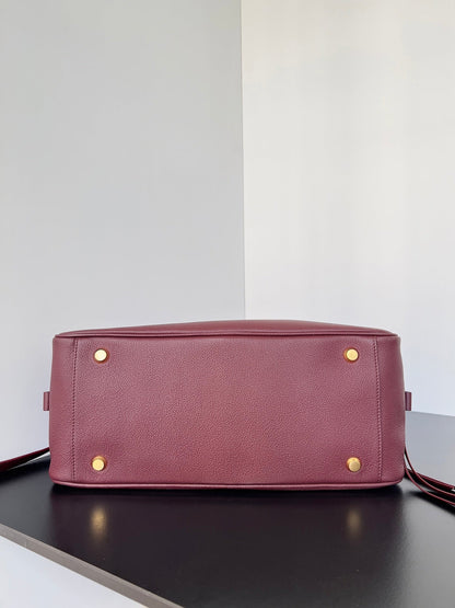 Balenciaga Carrie bowling ball bag wine red lambskin