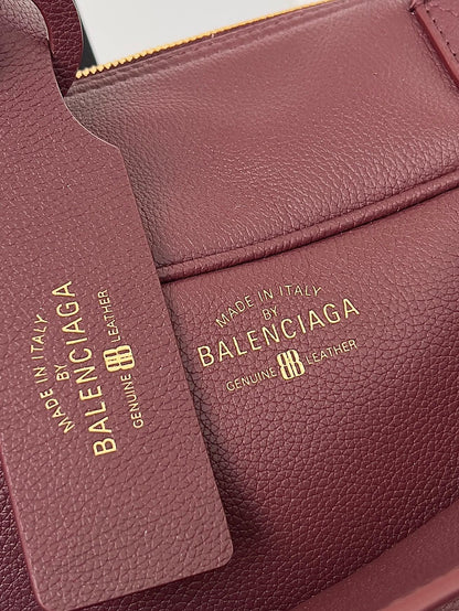 Balenciaga Carrie bowling ball bag wine red lambskin