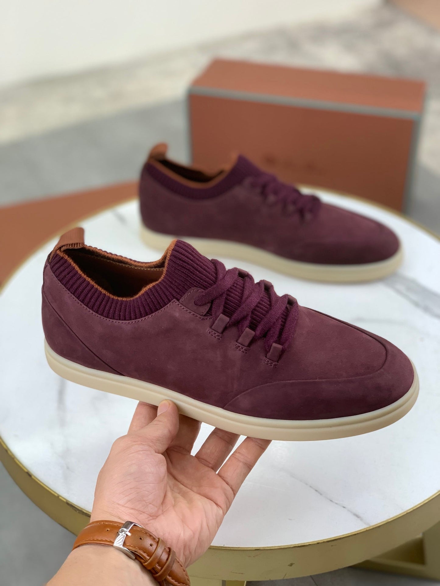 LP SOHO WALK TRAINERS IN MULBERRY SUEDE