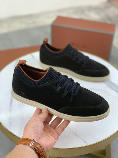 LP SOHO WALK TRAINERS IN BLACK SUEDE