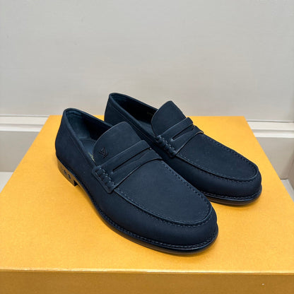 LV MAJOR LOAFERS IN BLACK SUEDE CALFSKIN