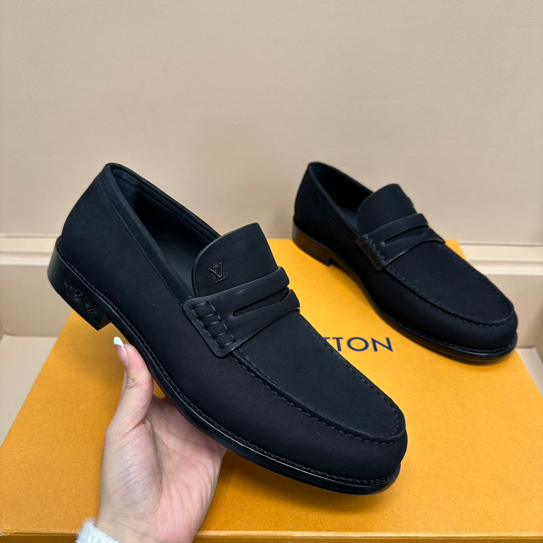 LV MAJOR LOAFERS IN BLACK SUEDE CALFSKIN