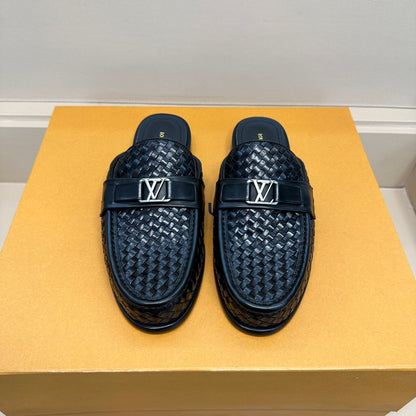 LV EASY MULE IN MINI DAMIER BLACK CALFSKIN
