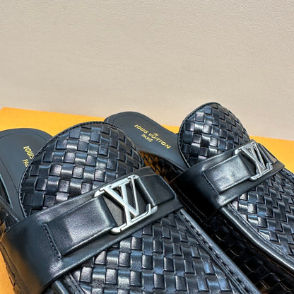 LV EASY MULE IN MINI DAMIER BLACK CALFSKIN