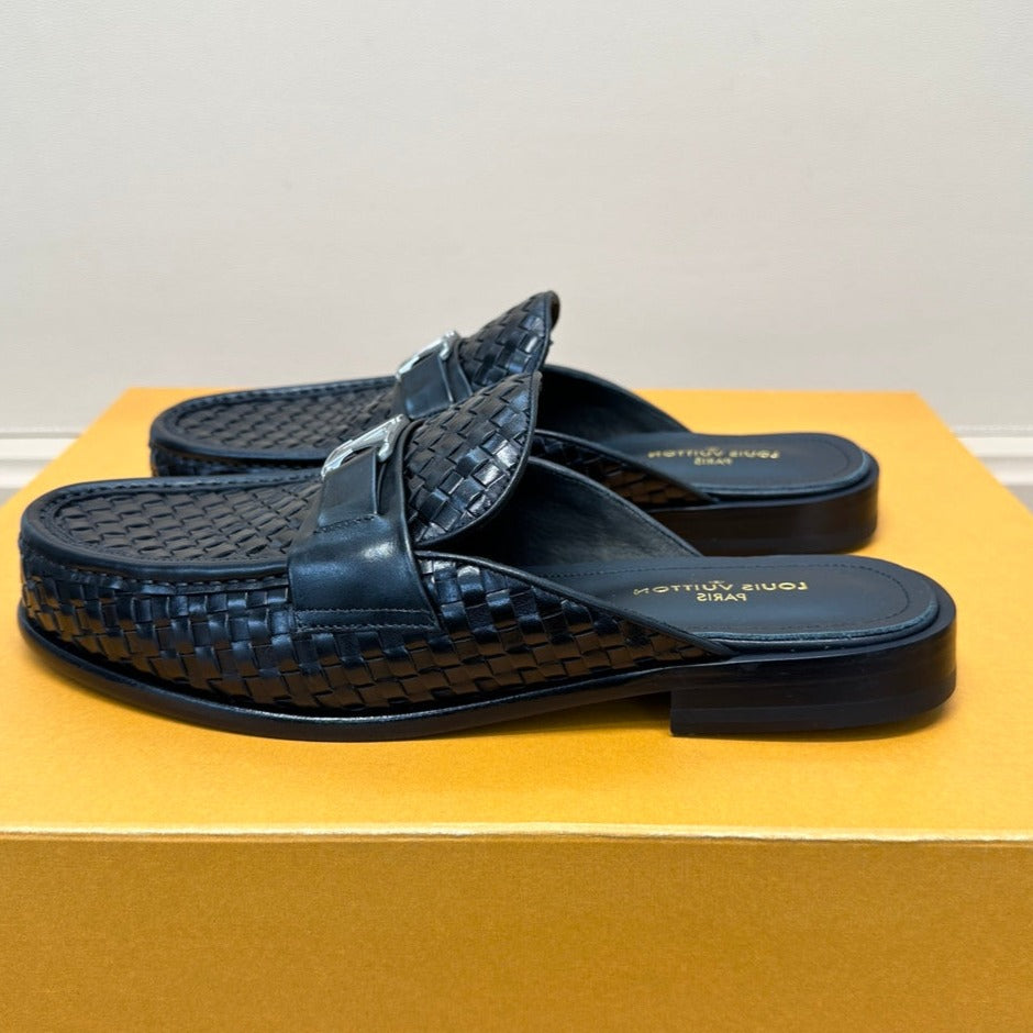 LV EASY MULE IN MINI DAMIER BLACK CALFSKIN