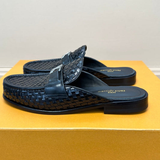 LV EASY MULE IN MINI DAMIER BLACK CALFSKIN