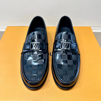 LV MAJOR LOAFER IN DAMIER BLACK CALFSKIN