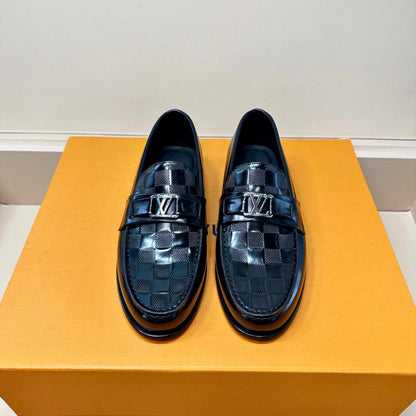 LV MAJOR LOAFER IN DAMIER BLACK CALFSKIN