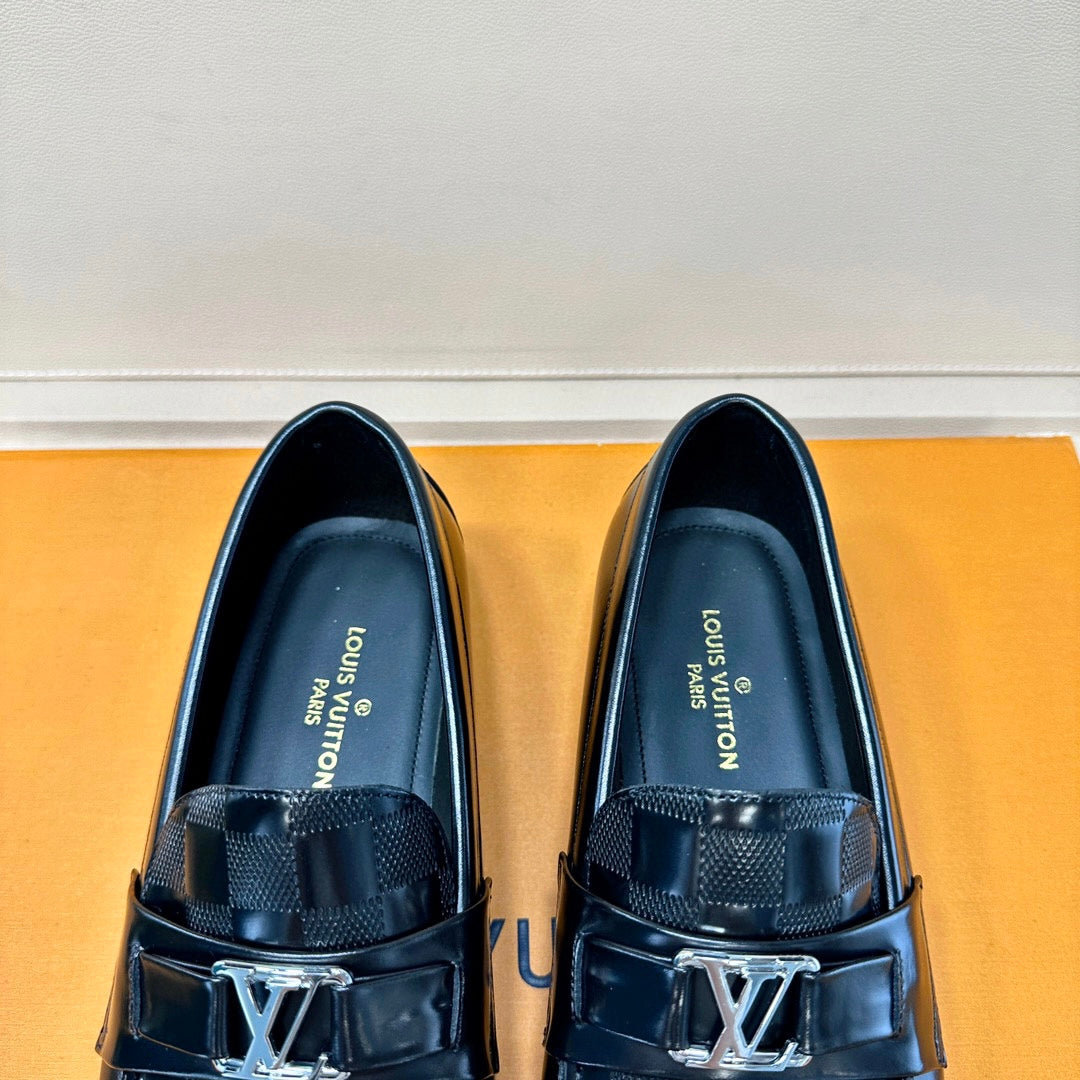 LV MAJOR LOAFER IN DAMIER BLACK CALFSKIN