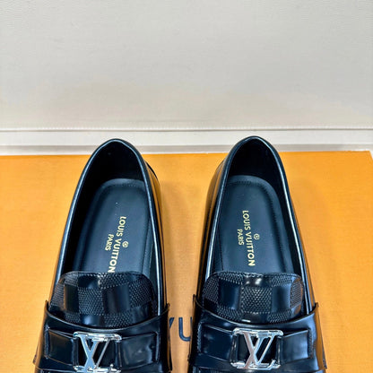 LV MAJOR LOAFER IN DAMIER BLACK CALFSKIN