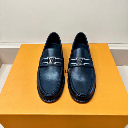 LV MAJOR LOAFER IN BLACK WRINKLED CALFSKIN