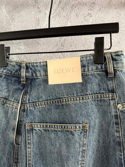 Loewe A-line Skirt Blue Polyester Fiber
